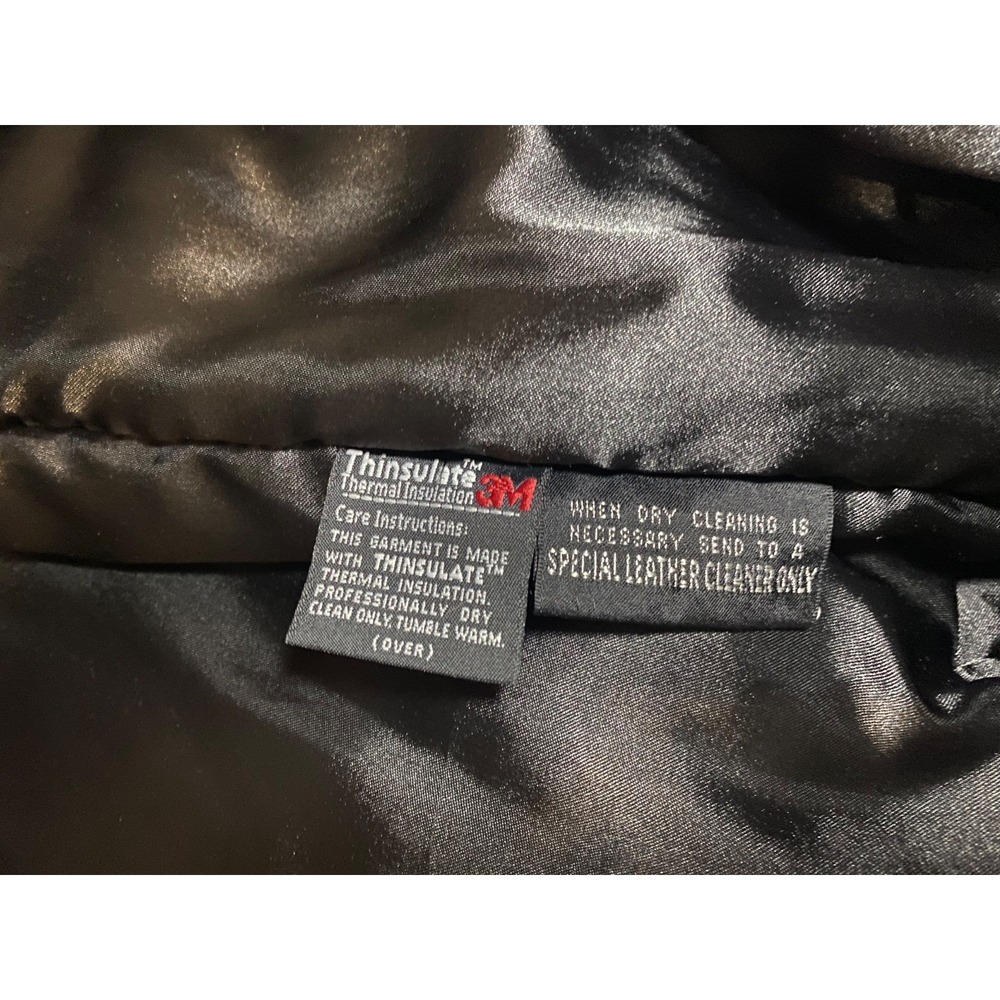 Wilson's Leather Men's Black Leather Coat Large Thinsulate Zip Out Liner Winter - Picture 15 of 15